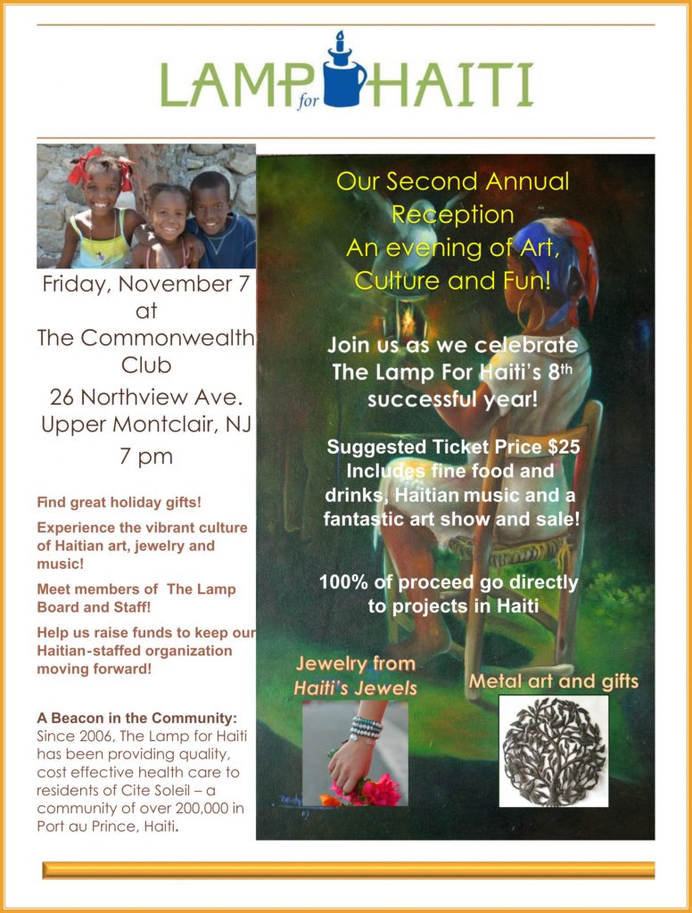 Art sale flyer -- Nov 7 at Commonwealth Club, Montclair