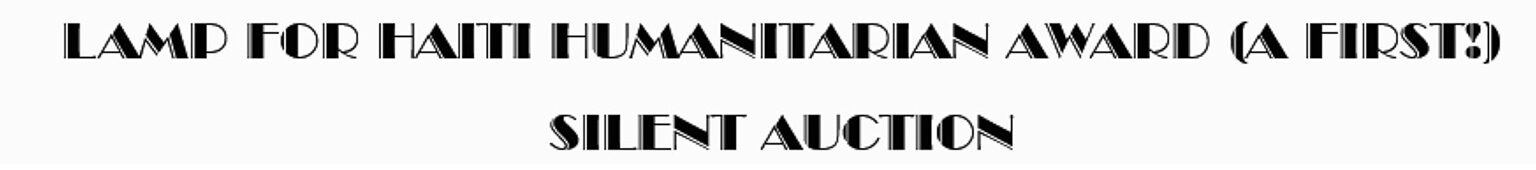 Lamp for Haiti Humanitarian Award (A first!)